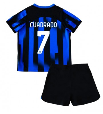 Lacne Dětský Futbalové dres Inter Milan Juan Cuadrado #7 2023-24 Krátky Rukáv - Domáci (+ trenírky)